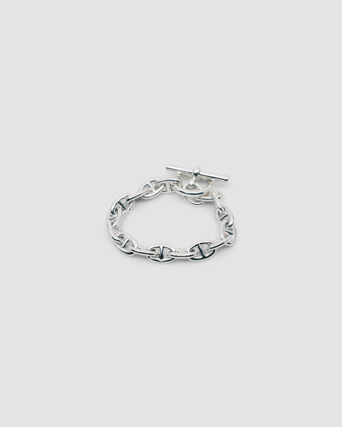 silver double link fob bracelet