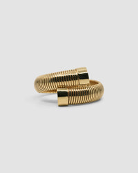 Striped wrap style gold cuff