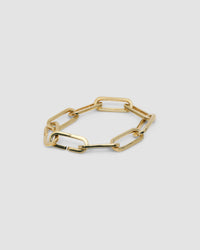 rounded oval gold link chain bracelet with self clasp