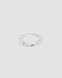 silver open link bracelet with self clasp