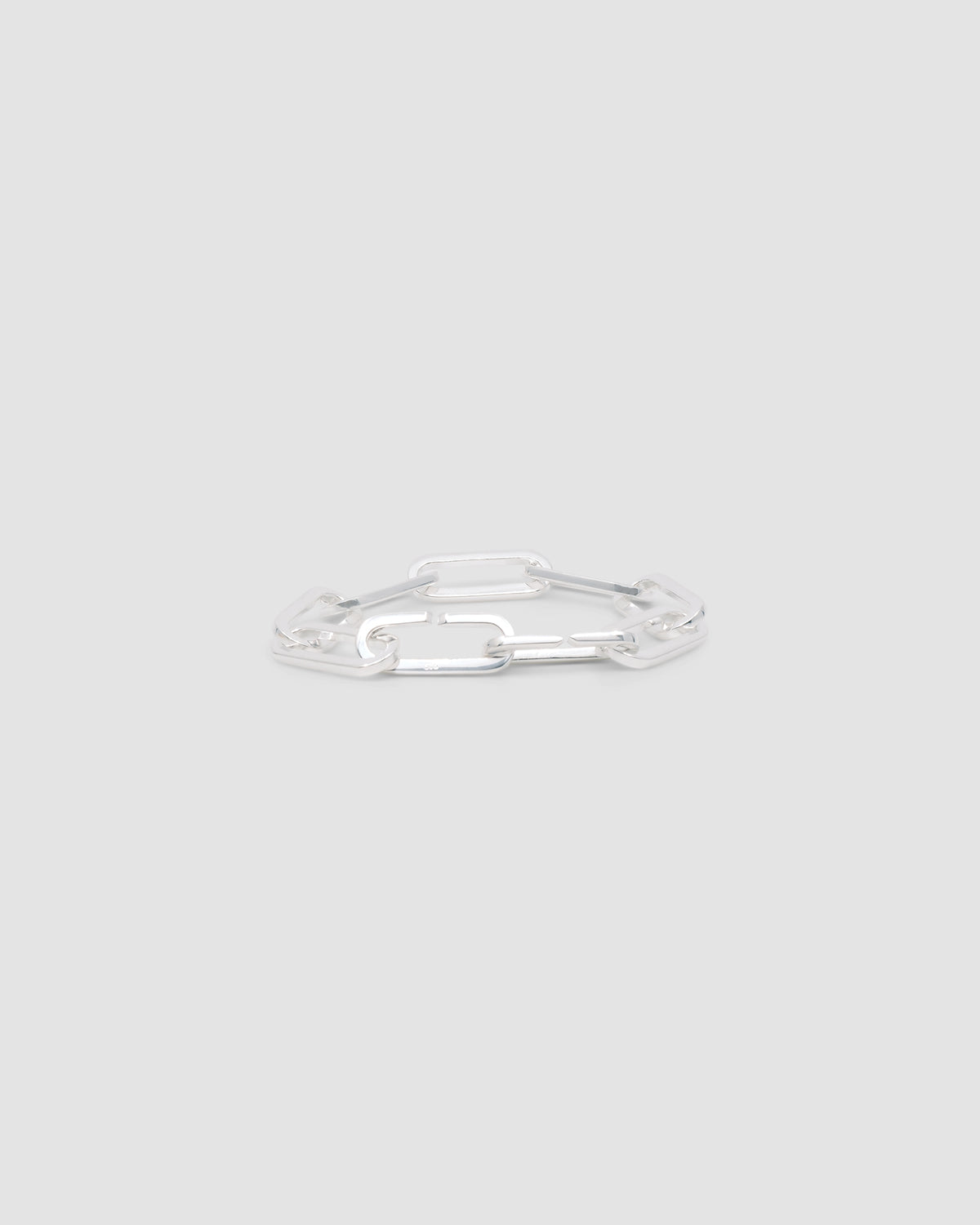 silver open link bracelet with self clasp