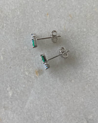 small blue & green crystal stud earrings