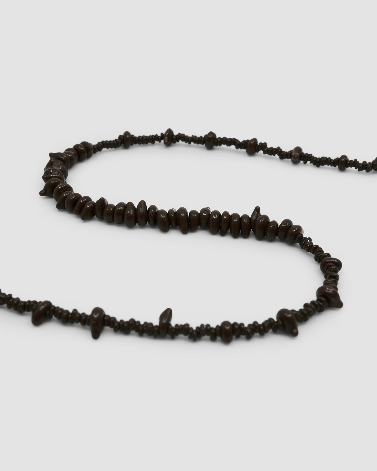 chocolate irregular glass bead necklace