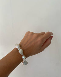 Baroque pearl bracelet on a wrist