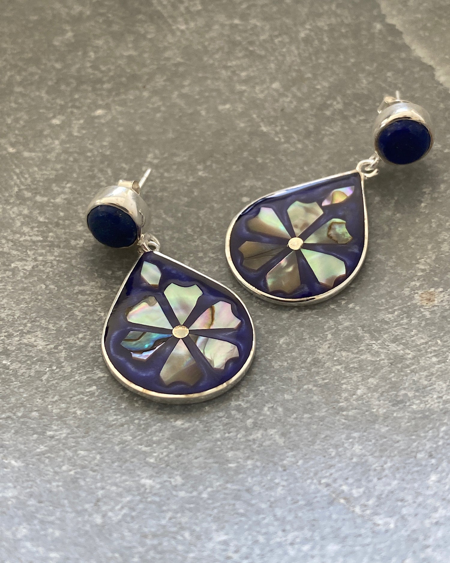 RELOVED ABALONE EARRINGS | MIDNIGHT FLOWER - The Pared Store