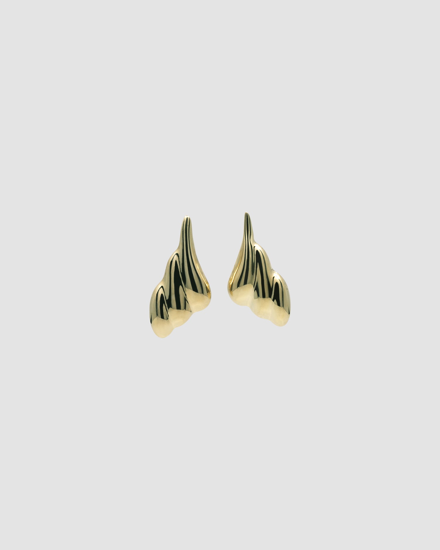 Sculptural gold pointed  earrings