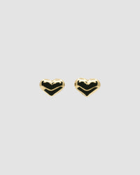 gold heart stud earrings