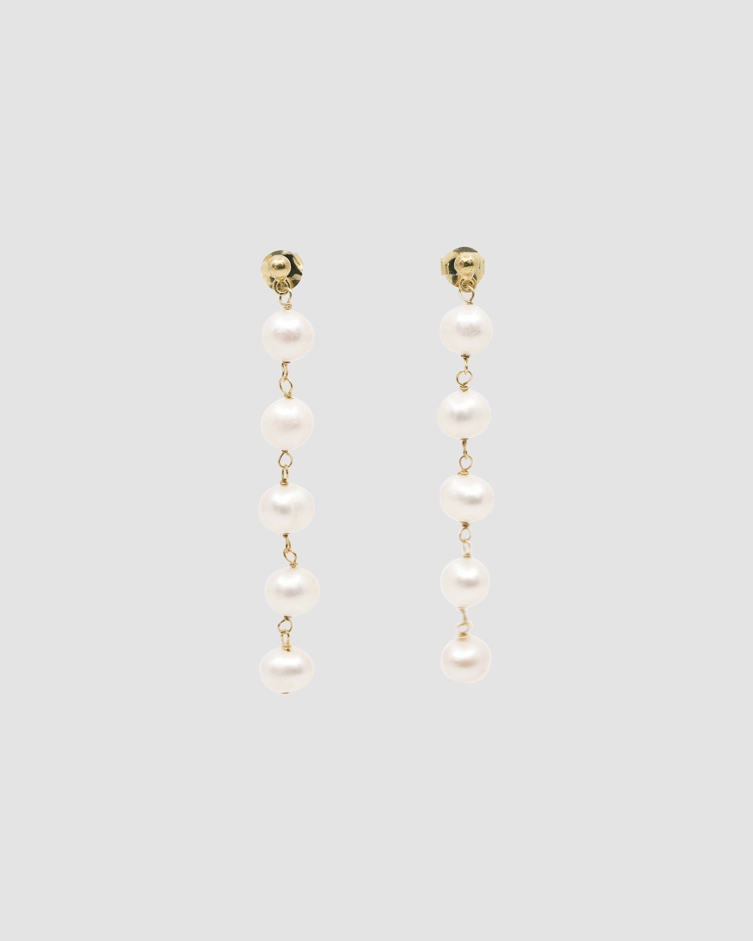 log pearl earrings with godl stud