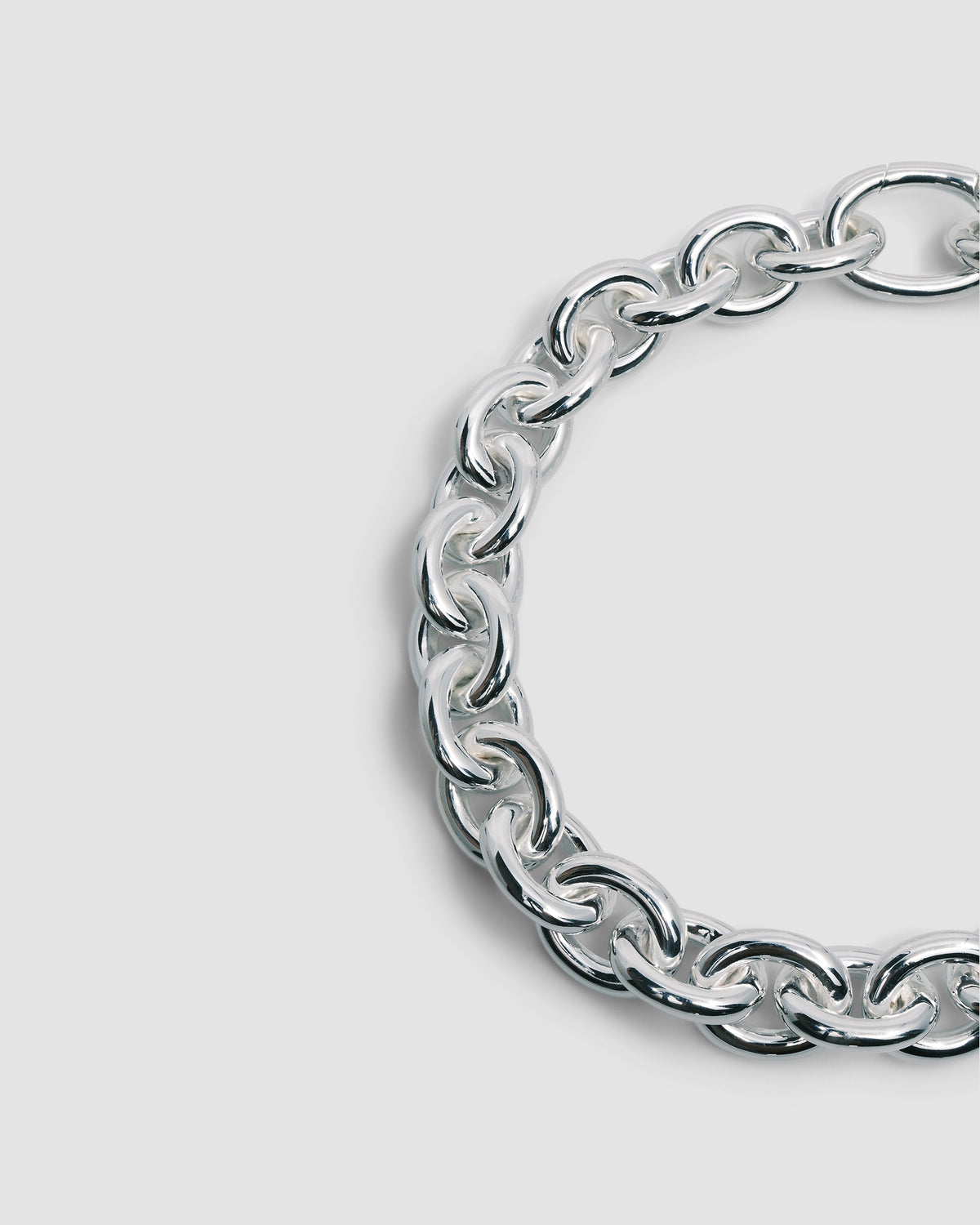 A chunky silver chain necklace