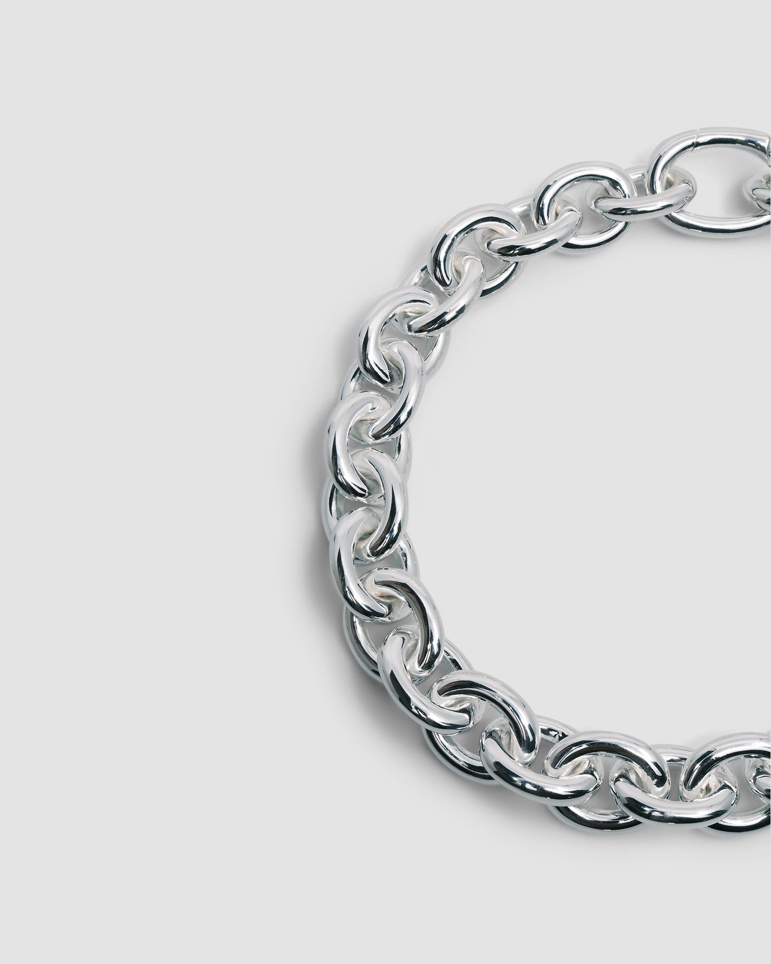 A chunky silver chain necklace