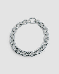 A chunky silver chain necklace