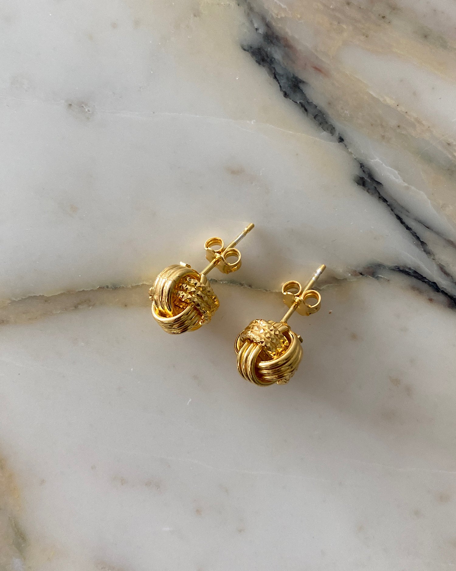 little knotted gold stud earrings