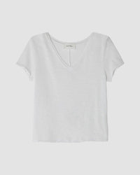 White t-shirt on a light gray background